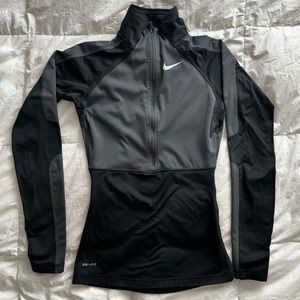NIKE (quarter zipped, athletic wear), Size S, Color: Black and grey.